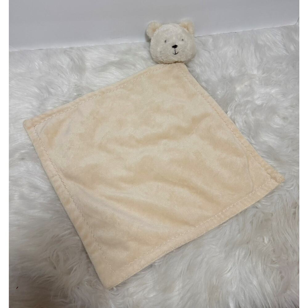 Edgehill Collection One Cream Bear Baby Security Blanket Plush Lovey